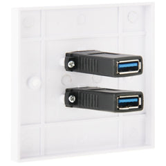 Dual USB 3.0 Female Plugs Home Wall Charger Plate Wall Plate Panel, 2 Ports USB 3.0