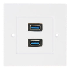 Dual USB 3.0 Female Plugs Home Wall Charger Plate Wall Plate Panel, 2 Ports USB 3.0