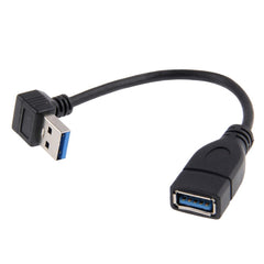 USB 3.0 Down Angle 90 degree Extension Cable Male to Female Adapter Cord, Length: 15cm, Down Angle AM to AF, length: 15cm