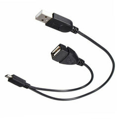 Micro USB to USB 2.0 Male & USB 2.0 Female Host OTG Converter Adapter Cable, Length: About 30cm, Micro USB to USB 2.0 AM+AF