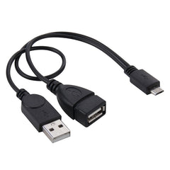 Micro USB to USB 2.0 Male & USB 2.0 Female Host OTG Converter Adapter Cable, Length: About 30cm, Micro USB to USB 2.0 AM+AF