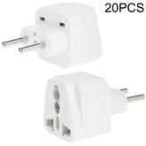 20PCS EU Plug Adapter Power Socket Travel Converter, EU Plug(20 PCS)