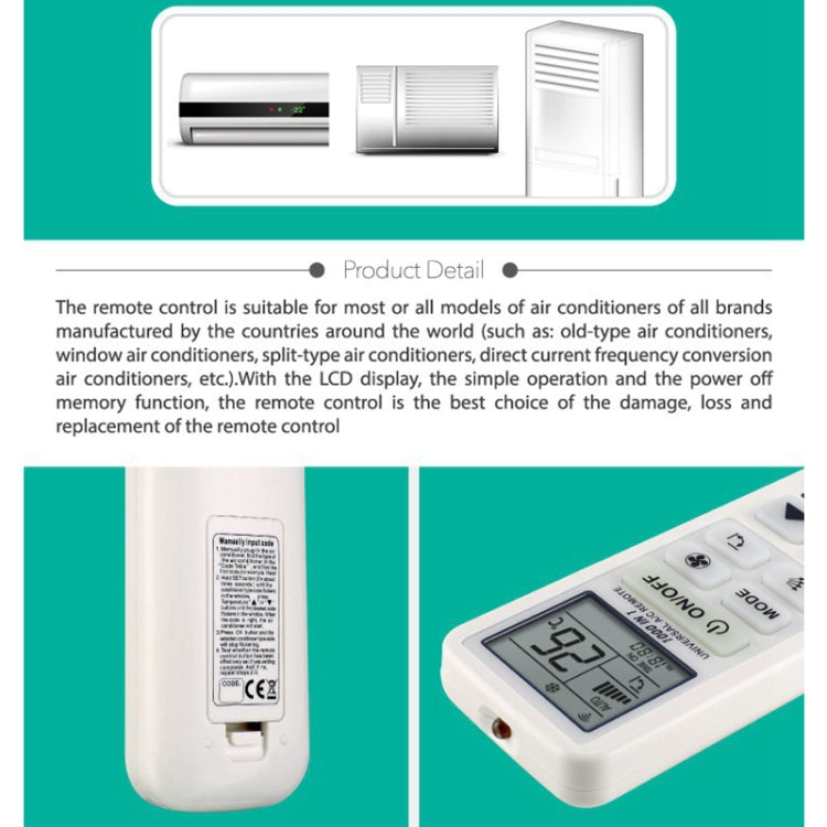 Mando a distancia universal para aire acondicionado Chunghop (K-108ES), K-108ES Mando a distancia universal para aire acondicionado Chunghop (K-108ES), K-108ES