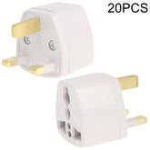 20 Stück Steckeradapter, Reisenetzteil mit UK-Steckdosenstecker, UK-Stecker (20 Stück)