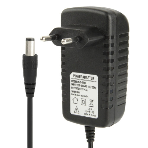 Adaptador de corriente de alta calidad de CA 100-240 V a CC 12 V 2 A, puntas: 5,5 x 2,1 mm, longitud del cable: 1 m, enchufe de la UE CC 12 V 2 A, enchufe de EE. UU. CC 12 V 2 A