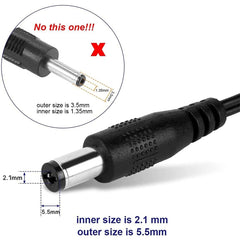 Adaptador de corriente con enchufe UE CA 100-240 V a CC 6 V 2 A, puntas: 5,5 x 2,1 mm, longitud del cable: 1,1 m, enchufe UE CC 6 V 2 A