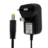Adaptador de corriente con enchufe británico de CA 100-240 V a CC 6 V 2 A, puntas: 5,5 x 2,1 mm, longitud del cable: aproximadamente 1,2 m, enchufe británico de CC 6 V 2 A
