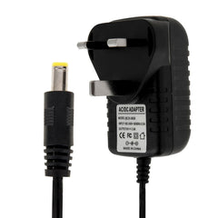 Adaptador de corriente con enchufe británico de CA 100-240 V a CC 6 V 2 A, puntas: 5,5 x 2,1 mm, longitud del cable: aproximadamente 1,2 m, enchufe británico de CC 6 V 2 A