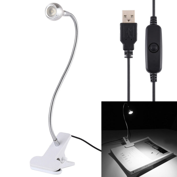 3W 360 Degree Rotation USB Metal Flexible Neck LED Light with Switch & Clip (Warm White Light Silver) 3W 360 Degree Rotation USB Metal Flexible Neck LED Light with Switch & Clip (Warm White Light Silver)