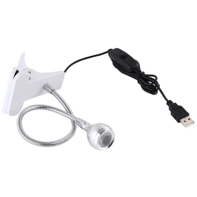 3W 360 Degree Rotation USB Metal Flexible Neck LED Light with Switch & Clip (Warm White Light Silver) 3W 360 Degree Rotation USB Metal Flexible Neck LED Light with Switch & Clip (Warm White Light Silver)