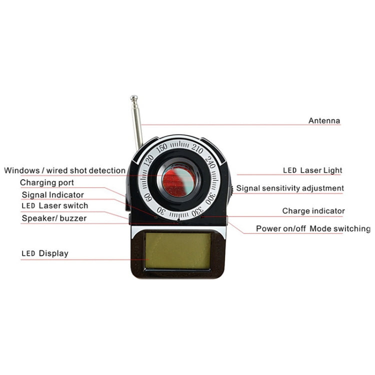 CC-309 Full Band Detector with LED Screen Display, Detection Frequency Range: 1MHz-6500MHz CC-309 Full Band Detector with LED Screen Display, Detection Frequency Range: 1MHz-6500MHz