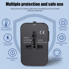 Global Universal Conversion Travel Plug USB Sockets EU US AC Power Adapter Converter With Child Protection Safety Cover Locking