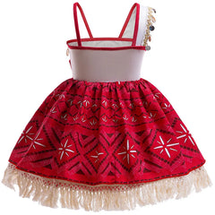 Cute Moana 2 Princess Dress Hollow out Boice Girls Disneyland Trip Vaiana Cosplay Costume Toddler Carnival Birthday Party Frock