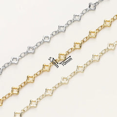 1Meter/Pack 5.5MM 14/18K Gold Plated Brass Rhombus Chain For Jewelry Making Necklace Bracelets Chain Jewelry Making Supplies