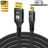 8K Mini DisplayPort to DisplayPort Cable DP1.4 8K 60Hz Bi-Directional Transmission DP to Mini DP Cables for MacBook Air Monitor