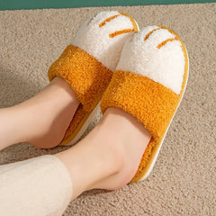 BEVERGREEN Winter Cute Cat Paw Designer House Women Fur Slippers Floor Mute Bedroom Lovers Warm Plush Shoes Indoor Fluffy Slides