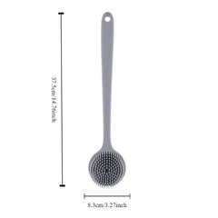 Double-Sided Silicone Back Scrubber Long Handle Long Handle Body Bath Brush Mud Back Scrubber Shower Massage Exfoliation Brush