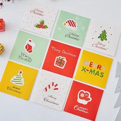 12/16/24 PCS Random Christmas Greeting Card Kids Mini Blessing Greeting Cards Envelope New Year Postcard Gift Card Xmas Party