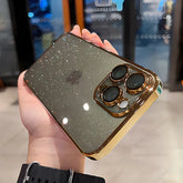 Luxury Clear Electroplated Glitter Cases For iPhone 12 13 14 15 Pro Max 15 Plus Plating Transparent Case Shockproof Hard Cover