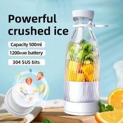 500ML Portable Blender Electric Juicer Fruit Mixers USB Rechargeable Blender juice Cup Bottle 6 Blades