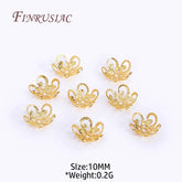 8/10MM 18K Gold Plated Brass Metal Hollow Beads Caps Flower Caps For Beads For DIY Beading Jewelry Making Supplies Wholesale