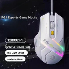 Inphic Pg1 Wired Mouse Gaming Mouse RGB Light Emitting Macro Programming 12800DPI 6 Keys Computer Mouse For Office Home
