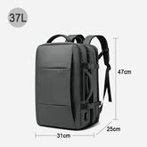 BANGE Aesthetic Men Business Backpack School Expandable USB Bag, Large Capacity 17.3 Laptop Waterproof Fashion Travel Backpack