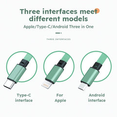 3 In 1 Retractable USB Cable Fast Charging Data Cord For Iphone Samsung Huawei Xiaomi Multi Port Multiple Charging Wire