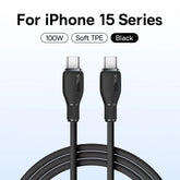Baseus PD 100W USB C To USB Type C Cable For Macbook Fast Charging Charger Wire Cord For iPhone 16 15 Type-C Cable For Xiaomi