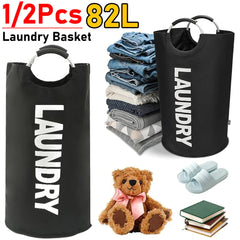 82L Dirty Clothes Basket Large Capacity Foldable Laundry Basket Clothes Storage Basket Multifunction for Laundry Room Dorm