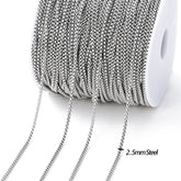 No Fade 2Meters Stainless Steel Chains Gold Color Lips Beads Beaded Chain for Jewelry Making DIY Necklace Bracelet Accessories