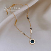 Classic Fashion Stainless Steel Roman Digital Wafer Pendant Necklace 2025 Fashion Jewelry Christmas Party Women's Sexy Necklace