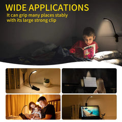 7 LED Book Light USB Rechargeable Reading Light 3-Level Warm Cool White Daylight Portable Flexible Easy Clip Night Reading Lamp