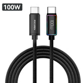 Rocoren 100W USB C to Type C Fast Charging Charger Cable 5A USB-C Cord PD 3.1 High Power Quick Charging For MacBook iPad iPhone
