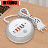 50W Power Strip Multi Port USB C Socket Type C Fast Charging Wall Charger USB Adapter For iPhone12 13 Quick Mobile Phone Charger