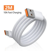 10A Type C Fast Charging Cable for Huawei Mate 40 50 Mobile Phone 120W USB-C Phone Data Cord for Xiaomi Samsung Oneplus POCO