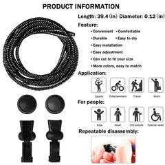 1Pair Shoelaces for Sneaker Elastic No Tie Shoe Laces Stretching Lock Lazy Laces Quick Rubber Shoelace Round Shoestrings