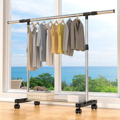 Telescopic Mobile Clothes Rack