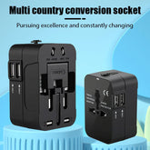 Global Universal Conversion Travel Plug USB Sockets EU US AC Power Adapter Converter With Child Protection Safety Cover Locking
