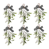 6pcs artificial Christmas Mistletoe hanging ornament Artificial green plant home decoration berry hanging ornament
