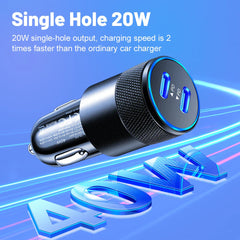40W Dual PD Car Charger Adapter Fast Charging Type USB C Quick Charger in Car Mobile Phone for iPhone15 Pro Max Xiaomi 14 Huawei