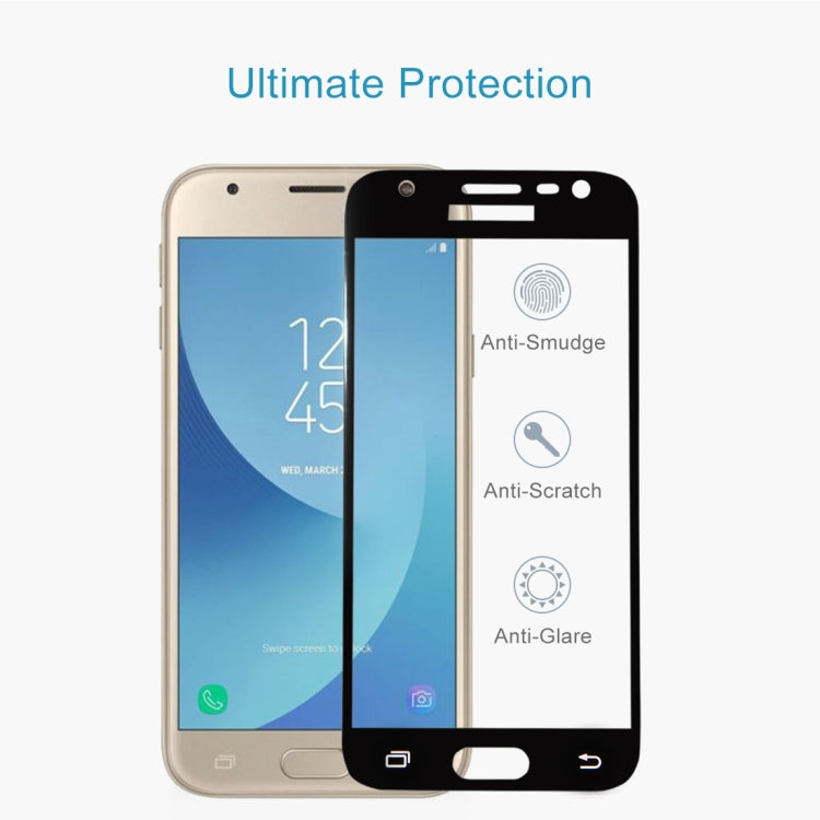 For Galaxy J3 (2017) (EU Version) 0.26mm 9H Surface Hardness 2.5D Curved Silk-screen Full Screen Tempered Glass Screen Protector, For Galaxy J3 (2017) (EU Version) For Galaxy J3 (2017) (EU Version) 0.26mm 9H Surface Hardness 2.5D Curved Silk-screen Full Screen Tempered Glass Screen Protector, For Galaxy J3 (2017) (EU Version)