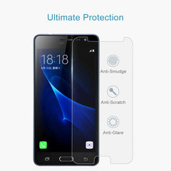50 piezas para Galaxy J3 (2017) (versión UE) 0,26 mm 9H dureza de superficie 2,5D película de pantalla de vidrio templado a prueba de explosiones que no cubre toda la pantalla, para Galaxy J3 (2017) (versión UE) (50 piezas)