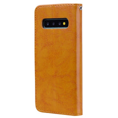 Business Style Oil Wax Texture Horizontal Flip Leather Case for Galaxy S10 Plus, with Holder & Card Slots & Wallet