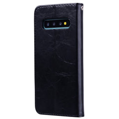 Business Style Oil Wax Texture Horizontal Flip Leather Case for Galaxy S10, with Holder & Card Slots & Wallet