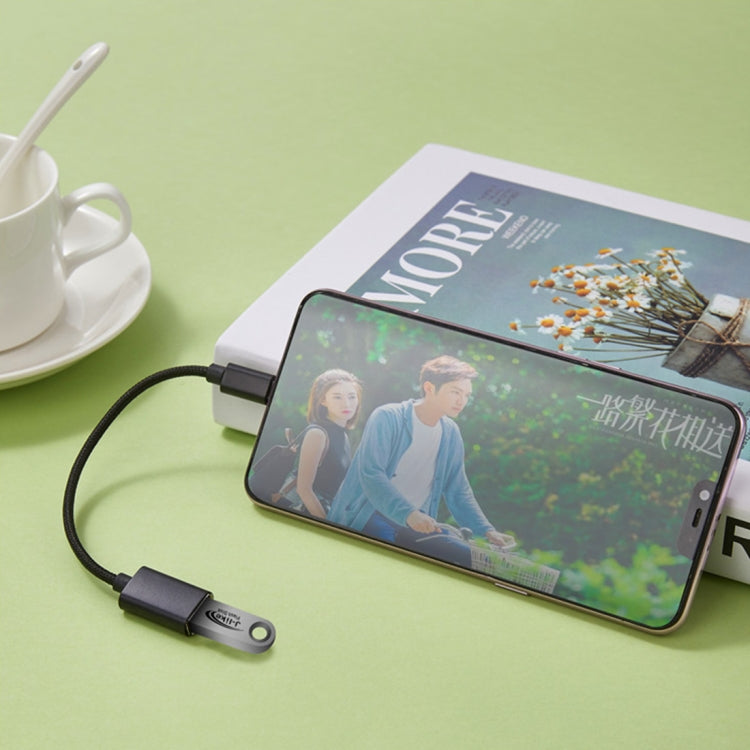 24cm 2A Micro USB to USB Aluminum Alloy Hose OTG Adapter Data Charging Cable with USB-C / Type-C Connector 24cm 2A Micro USB to USB Aluminum Alloy Hose OTG Adapter Data Charging Cable with USB-C / Type-C Connector