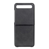 For Galaxy Z Flip Two-color Cow Leather Texture Folding Protective Case