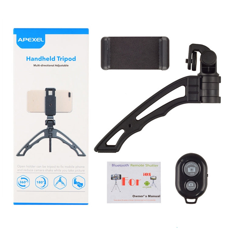 APEXEL Portable Handheld Lazy Live Broadcast Desktop Folding Universal Bluetooth Tripod Phone Holder with Flashlight APEXEL Portable Handheld Lazy Live Broadcast Desktop Folding Universal Bluetooth Tripod Phone Holder with Flashlight