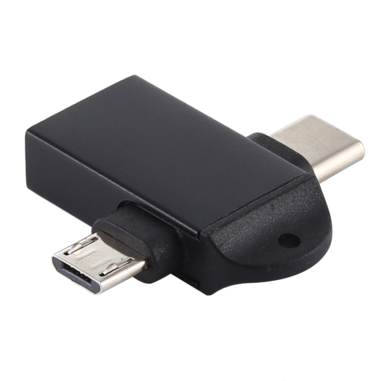 USB 3.0 Female to USB-C / Type-C Male + Micro USB Male Multi-function OTG Adapter with Sling Hole USB 3.0 Female to USB-C / Type-C Male + Micro USB Male Multi-function OTG Adapter with Sling Hole