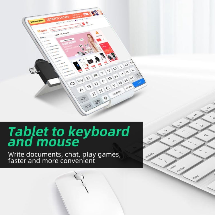 USB 3.0 Female to USB-C / Type-C Male + Micro USB Male Multi-function OTG Adapter with Sling Hole USB 3.0 Female to USB-C / Type-C Male + Micro USB Male Multi-function OTG Adapter with Sling Hole